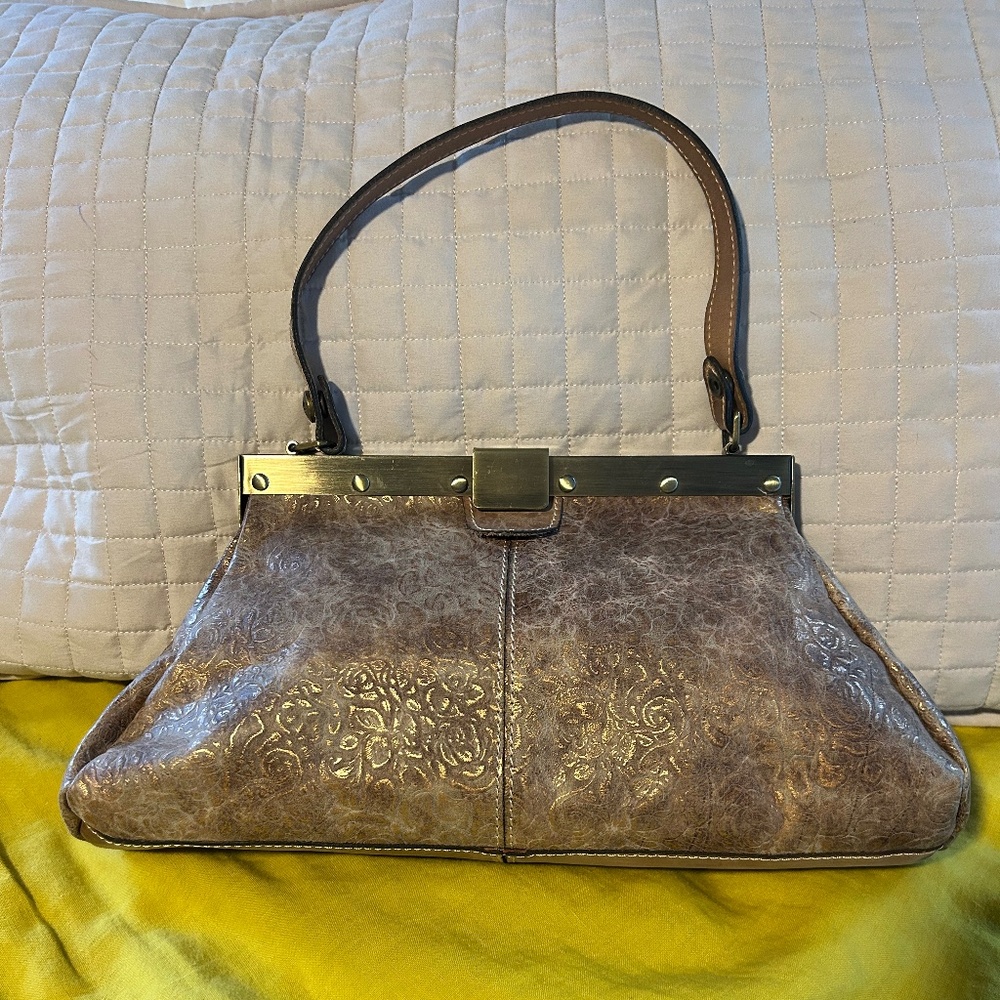 Trisha Nash Slight Metallic Leather Purse
